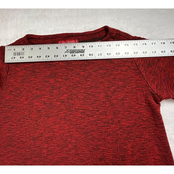 Cut Loose Womens Red Black Textured Long Sleeve Boat Neck Top Size Medium Casual - Picture 6 of 8